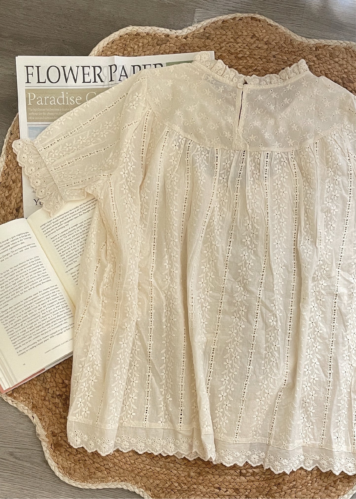 Pit a Pat Women’s Cottage Beige Bunny Embroidered Shirt