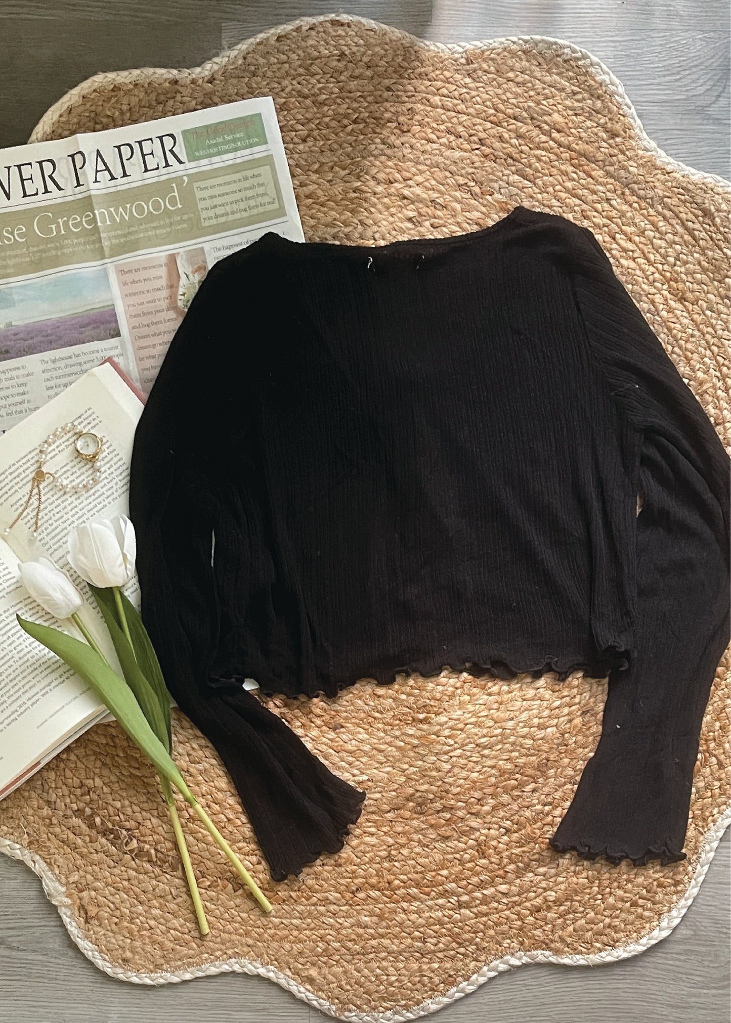 Pit a Pat Women's Baby Black Lightweight Knit Cardigan