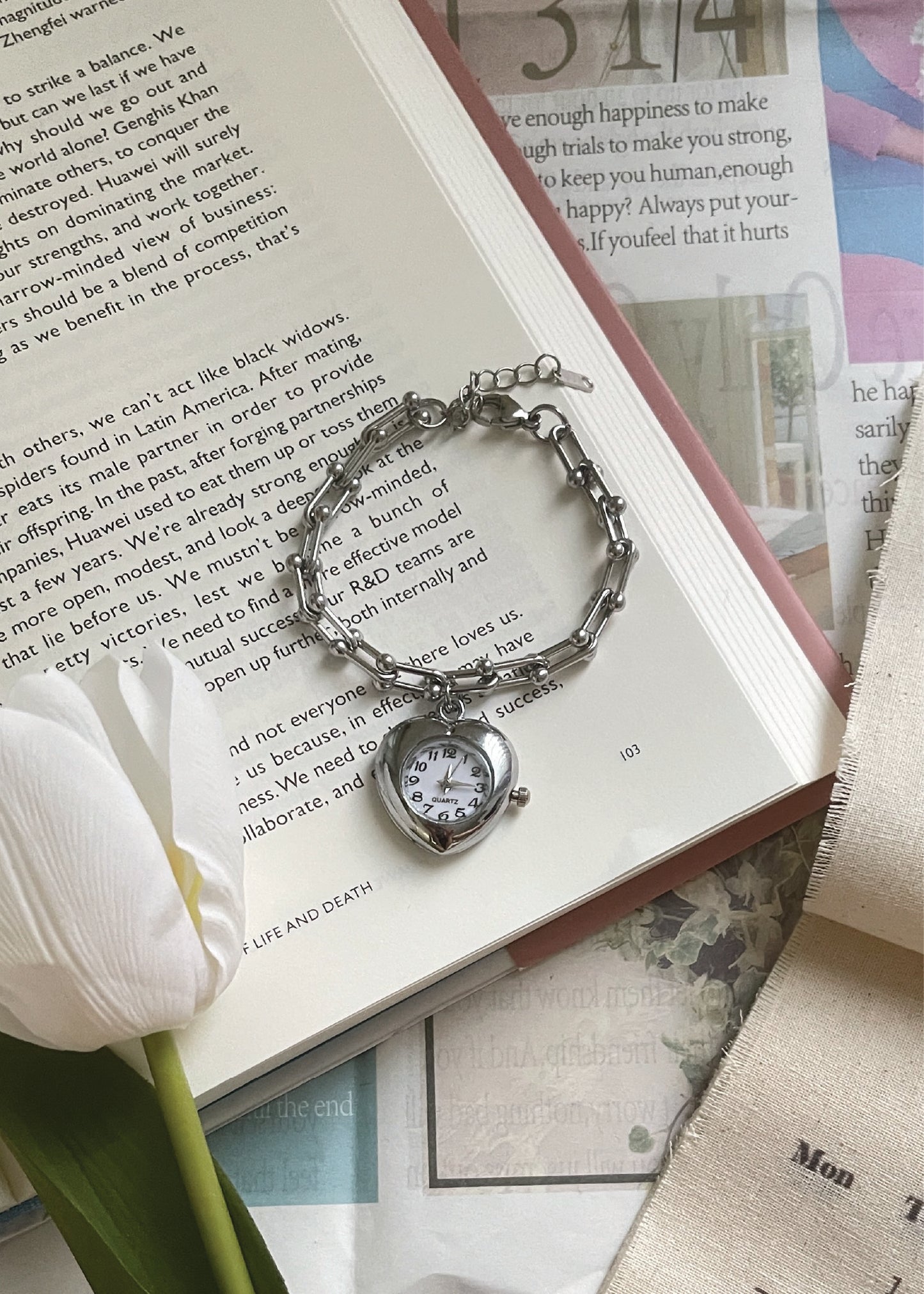 Pit a Pat Sliver Heart Watch Bracelet