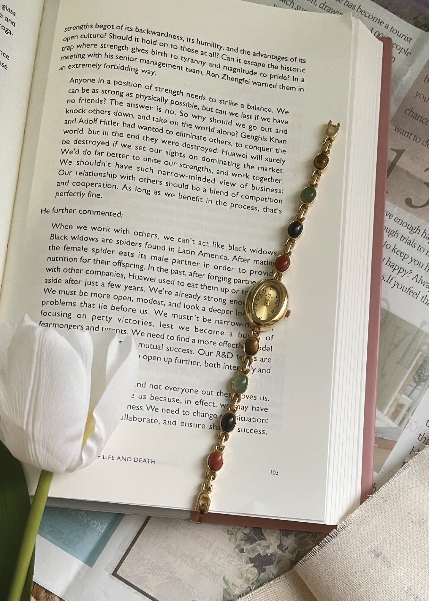 Pit a Pat Gold Colored Rhinestone Bracelet Watch