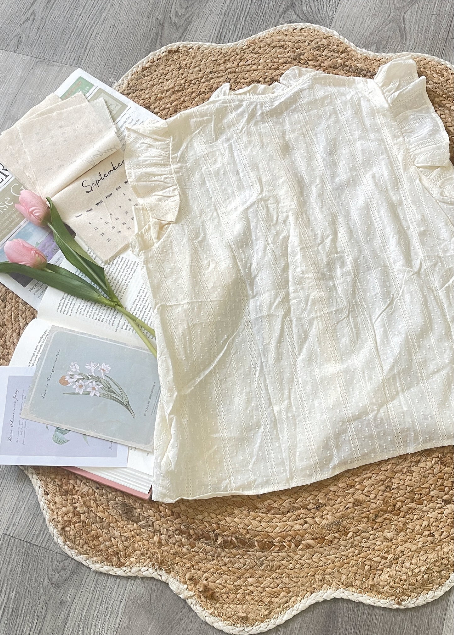 Pit a Pat Women’s Floral Embroidered Linen Tank Top