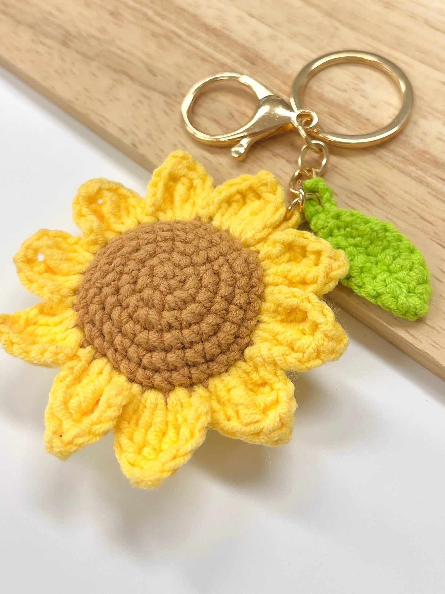 Pit a Pat Handmade Sunflower Keychain