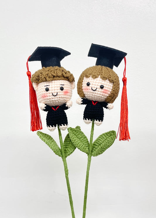 Pit a Pat Crochet Graduation Mascot Flower