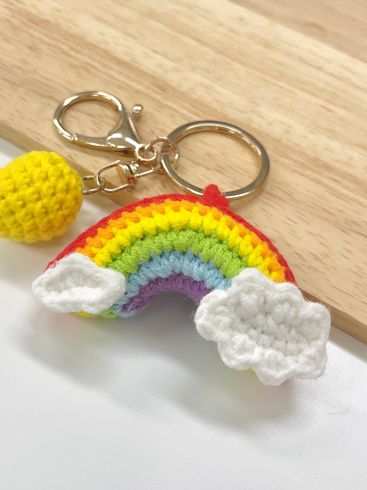 Pit a Pat Handmade Rainbow Keychain