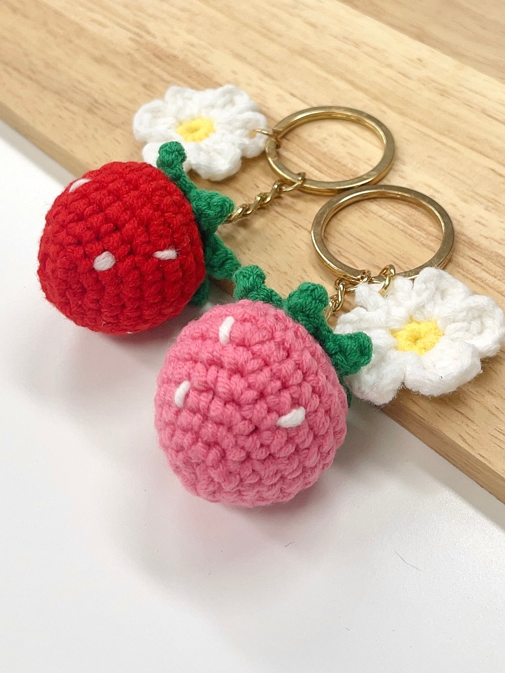 Pit a Pat Handmade Strawberry Keychain