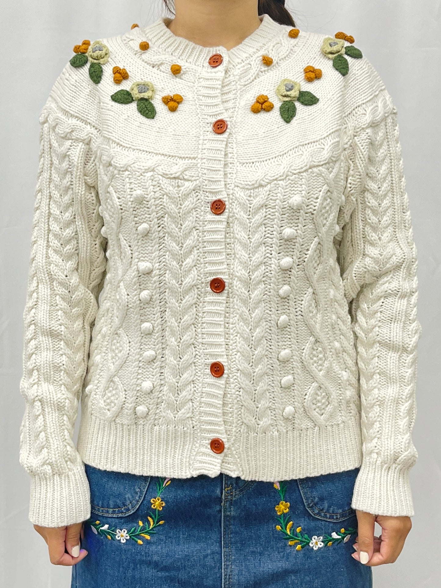 Secret Forest Crochet Floral Cardigan