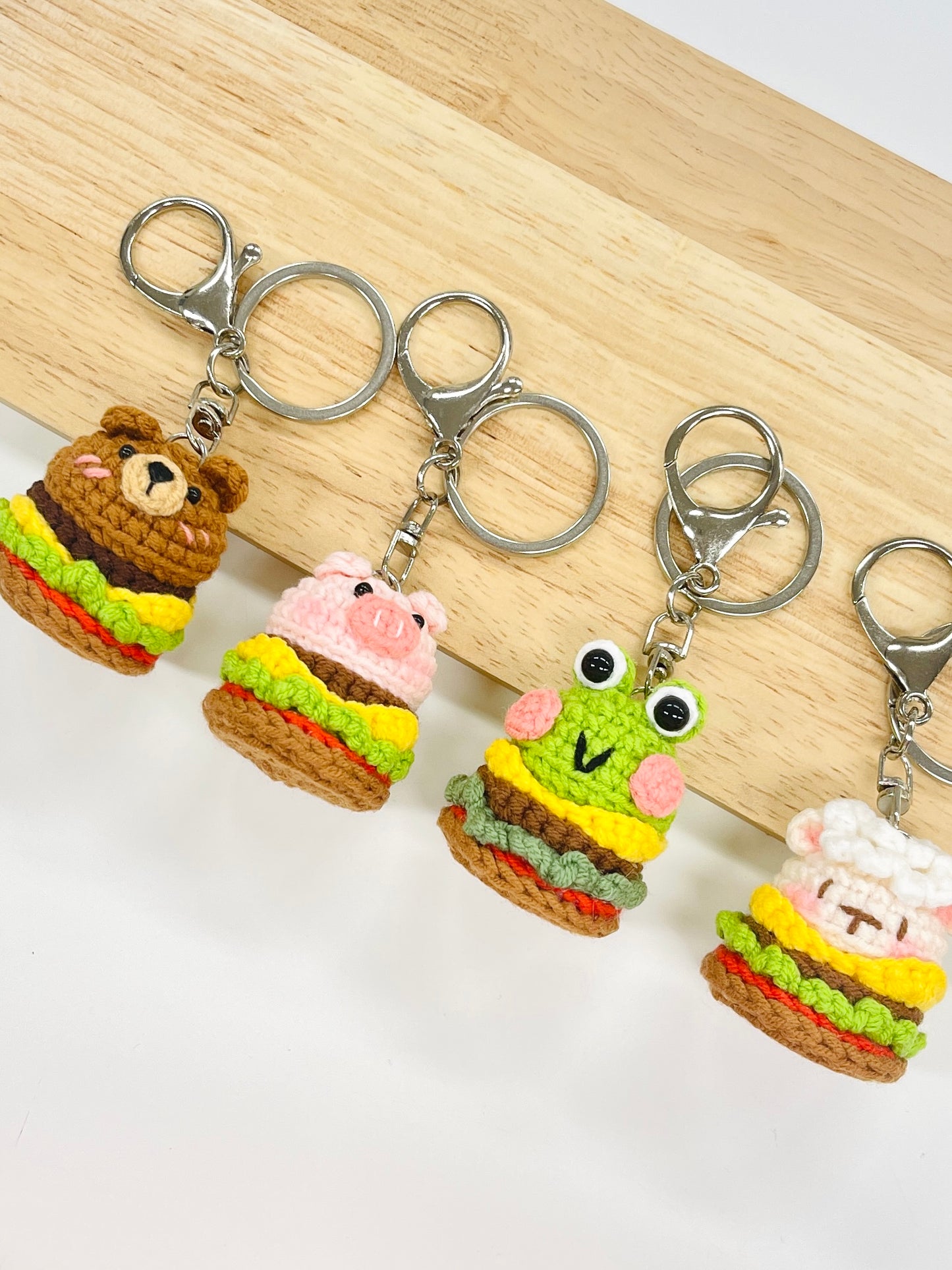 Pit a Pat Animal-Burger Keychain