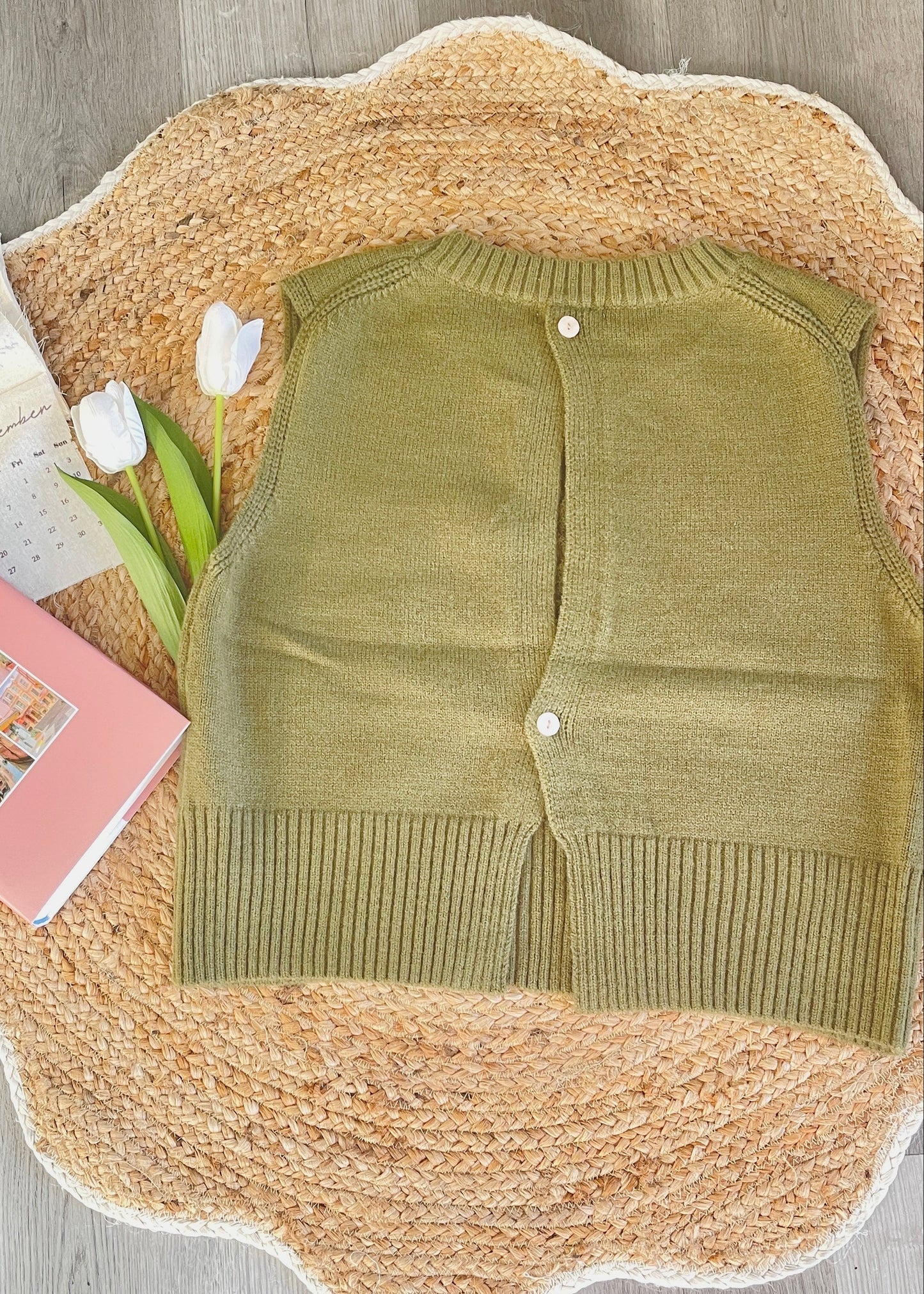 Grey Classic Open Back Knit Vest