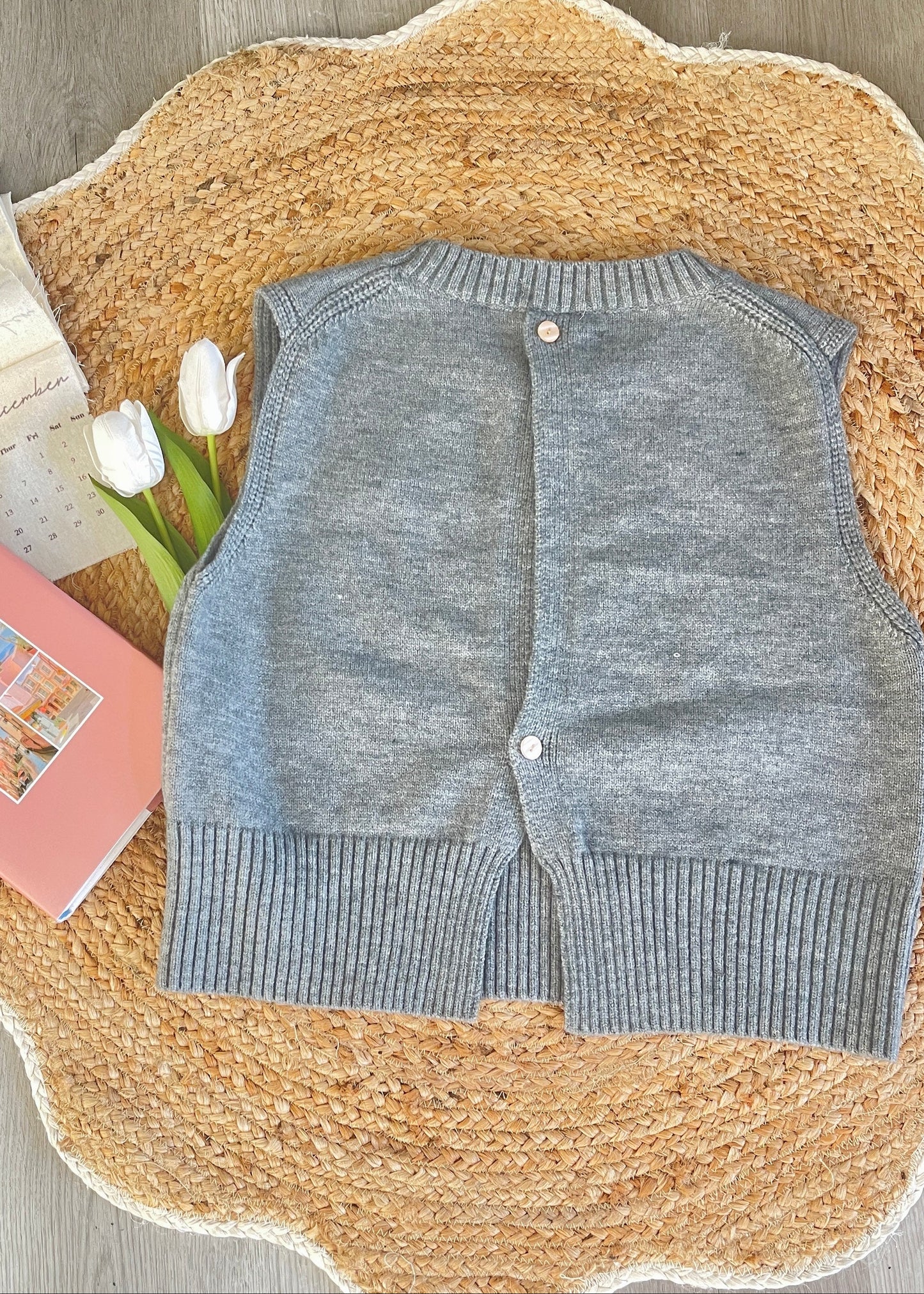 Olive Classic Open Back Knit Vest