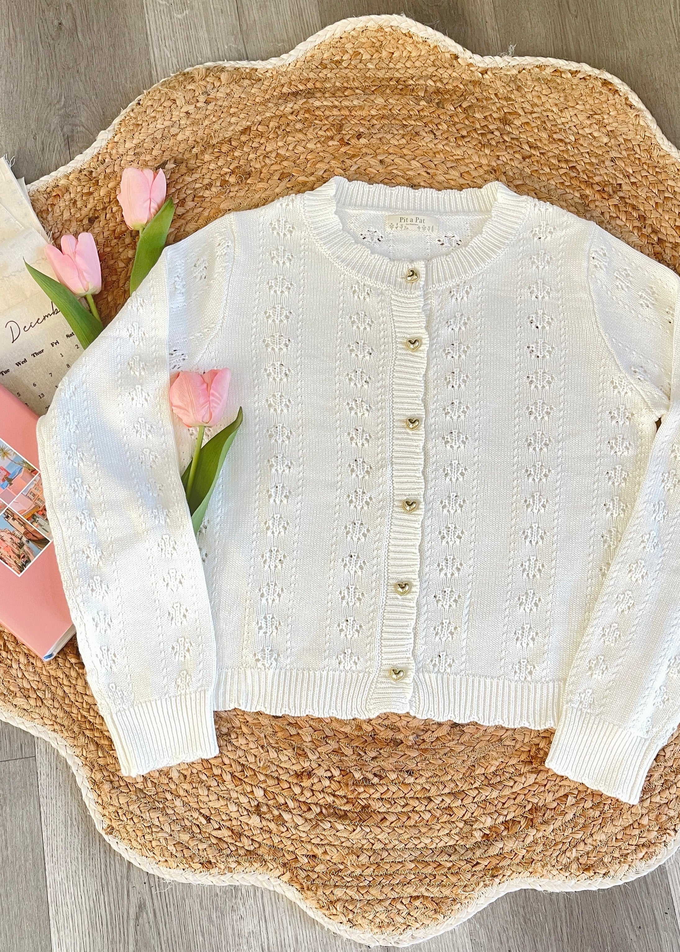 Romantic Golden Heart Knit Cardigan – Pit a Pat