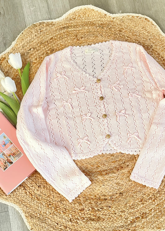 Pink Balletcore Knit Cardigan