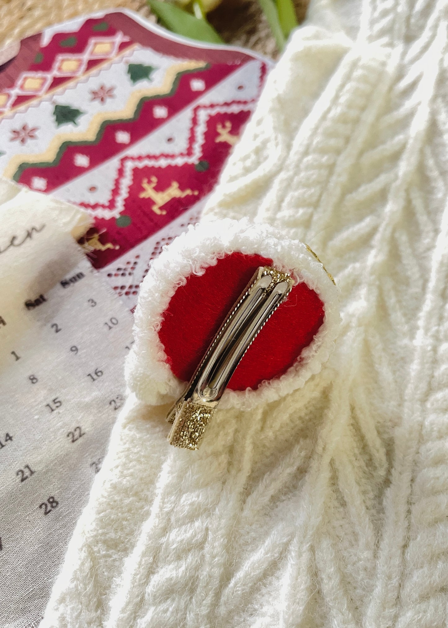 Mini Christmas Hat Hair Clip – Cute Santa Hat Holiday Accessory