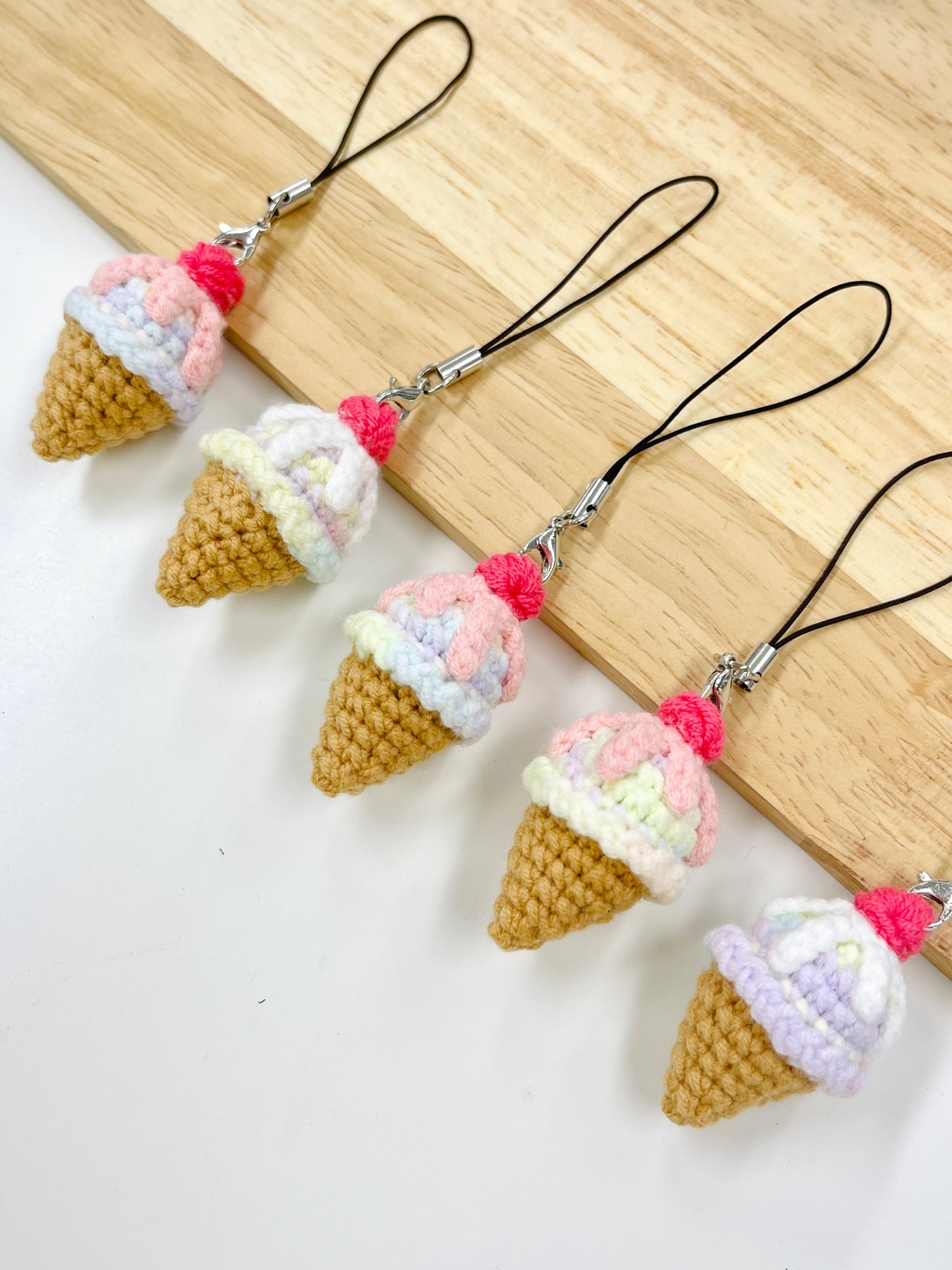Pit a Pat Handmade Rainbow Ice Cream Charm