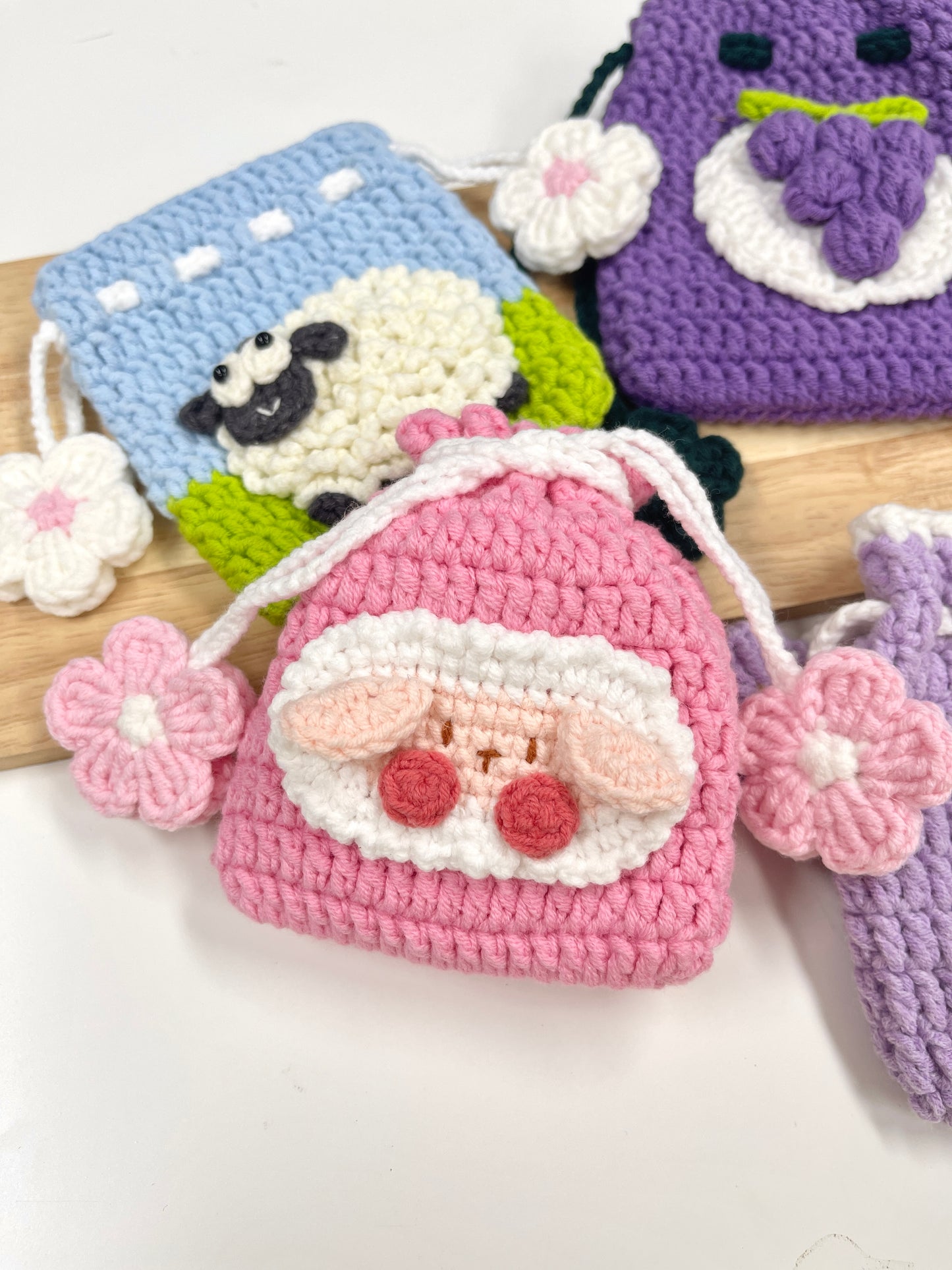 Pit a Pat Crochet Drawstring Pouch