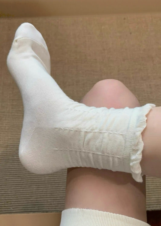 Cottage Shirred Cotton Socks