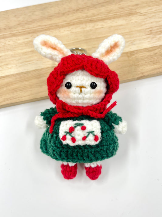 Pit a Pat Handmade Rural Bunny Keychain