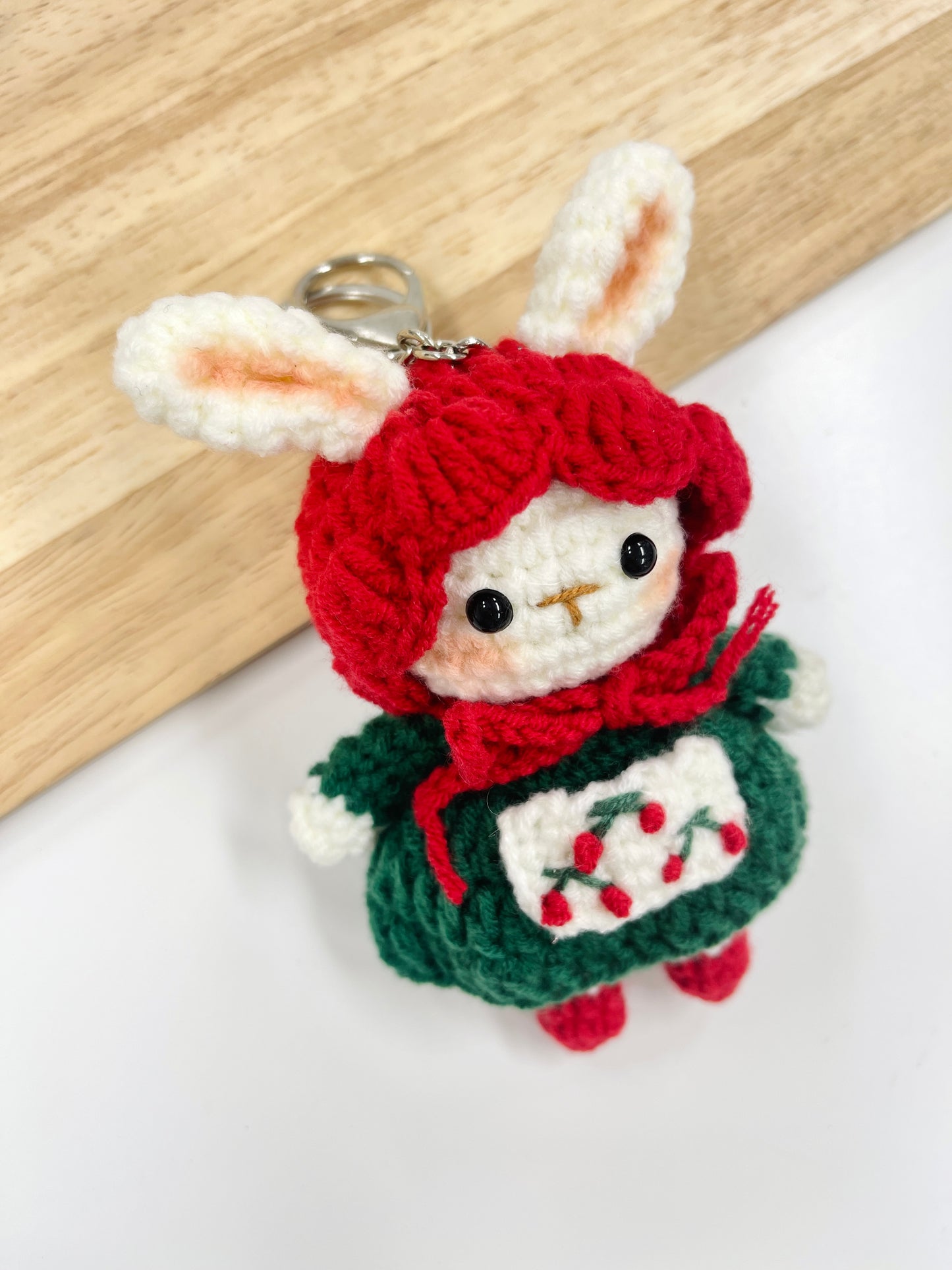 Pit a Pat Handmade Rural Bunny Keychain