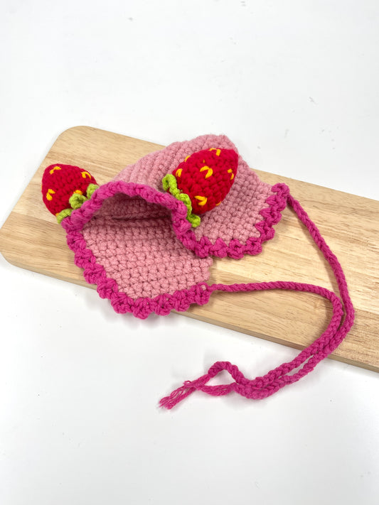Pit a Pat Handmade Strawberry Pet Headband