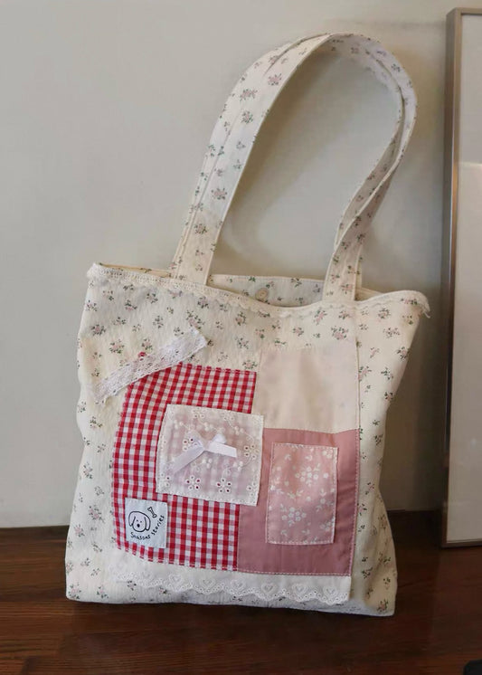 Patchwork Canvas Tote Bag