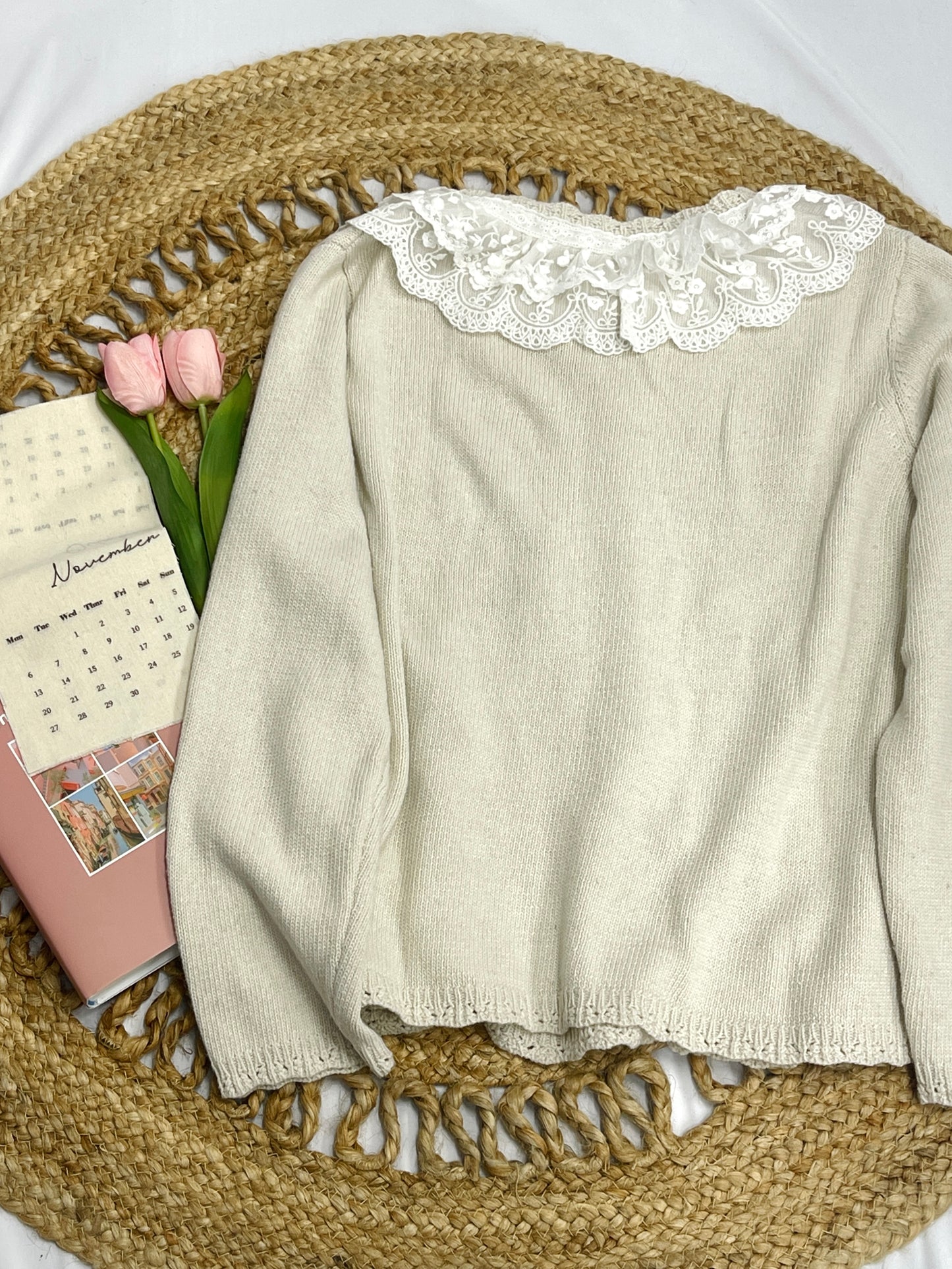 Dreaming Romance Crochet Floral Cardigan