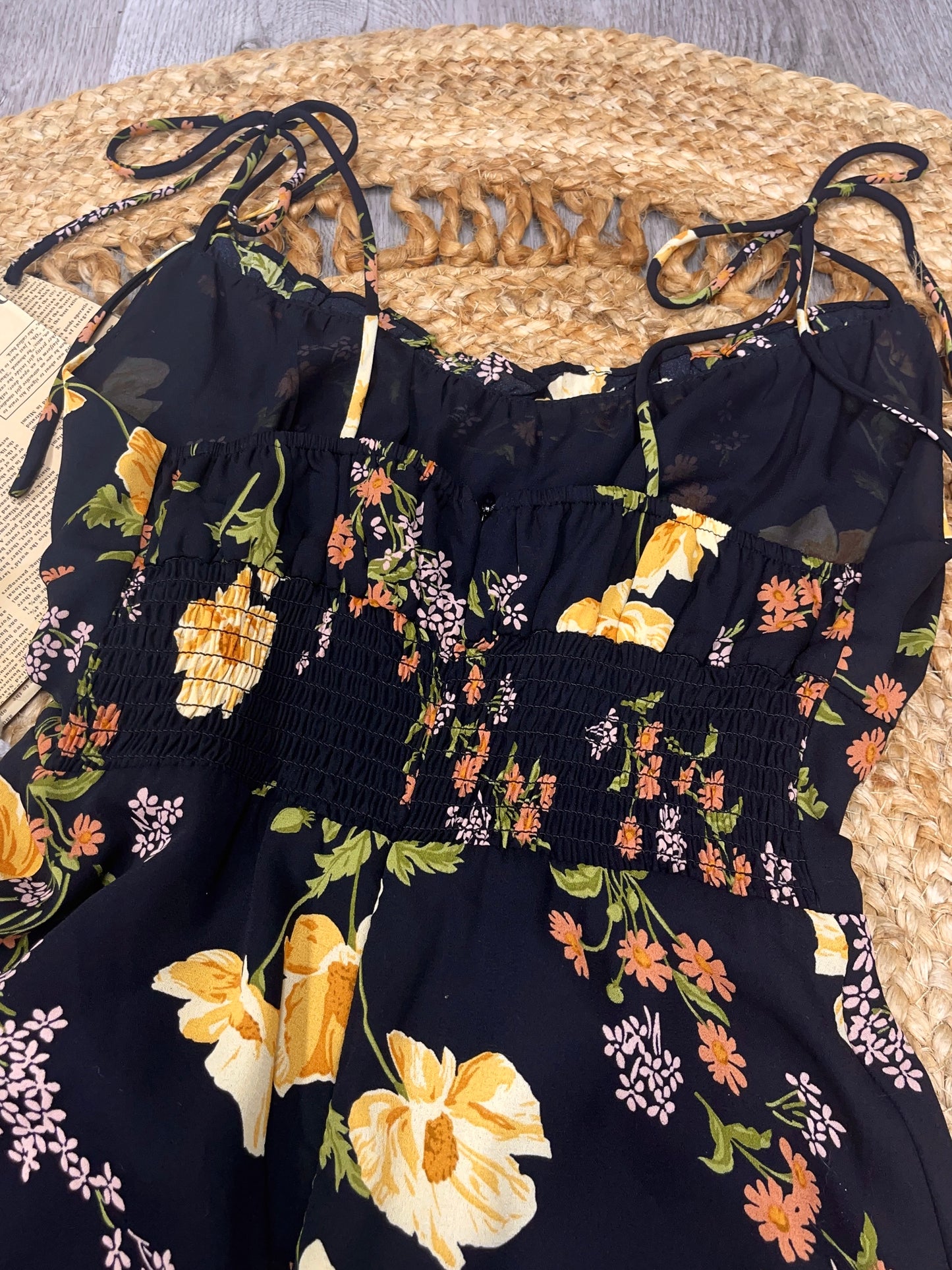 Black Floral Mini Dress