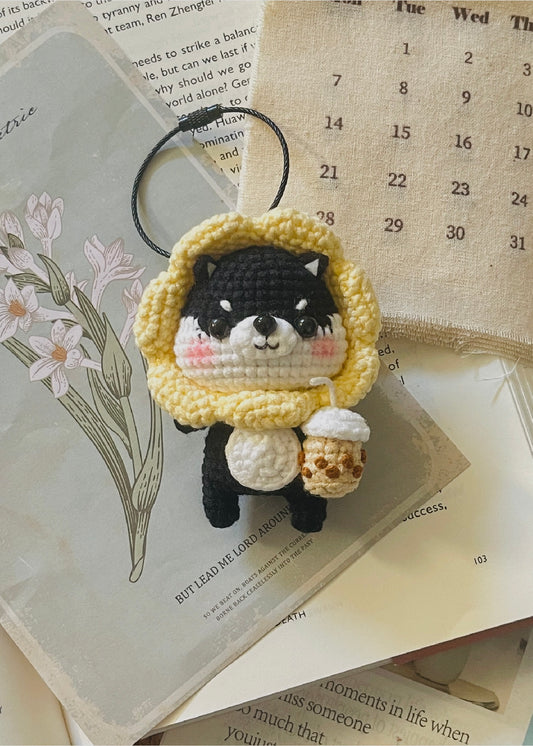 Pit a Pat Boba Puppy Keychain