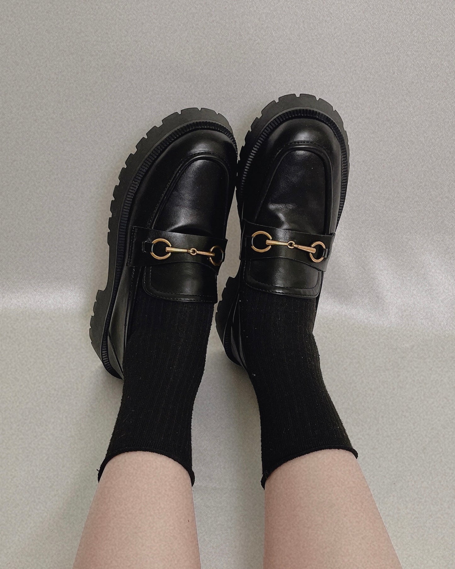 Pit a Pat Vintage Black Chain Loafer