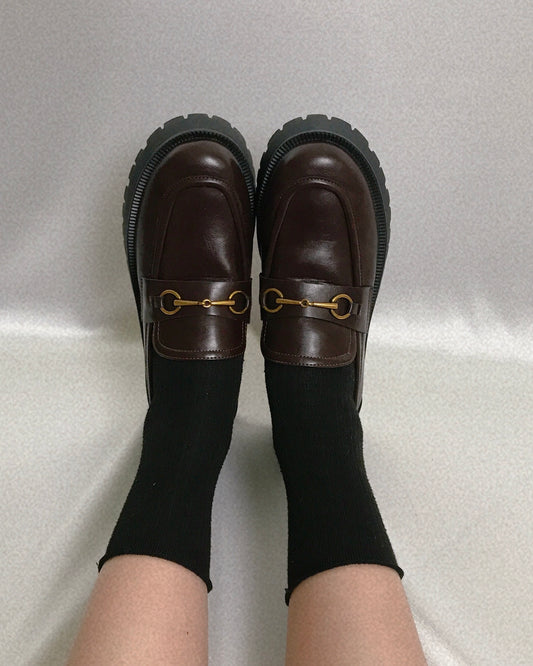 Pit a Pat Vintage Brown Chain Loafer