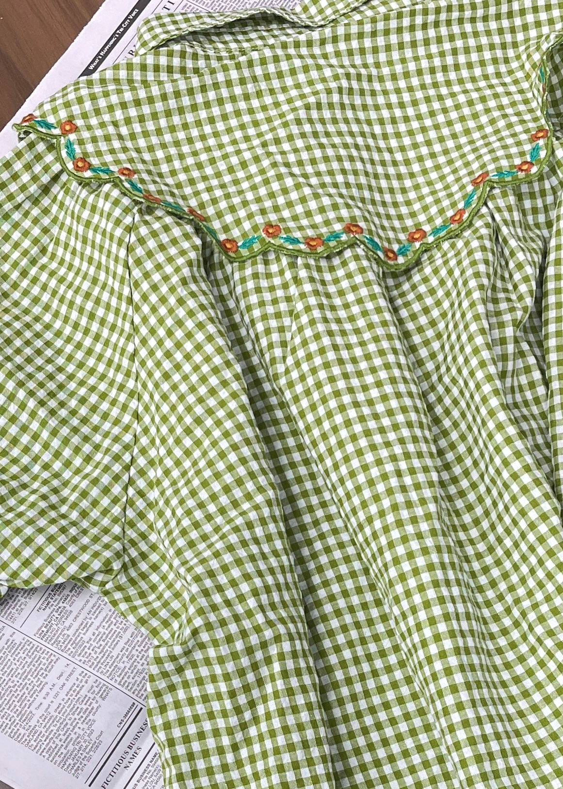 Pit a Pat Picnic Bunny Embroidered Button-Down Shirt