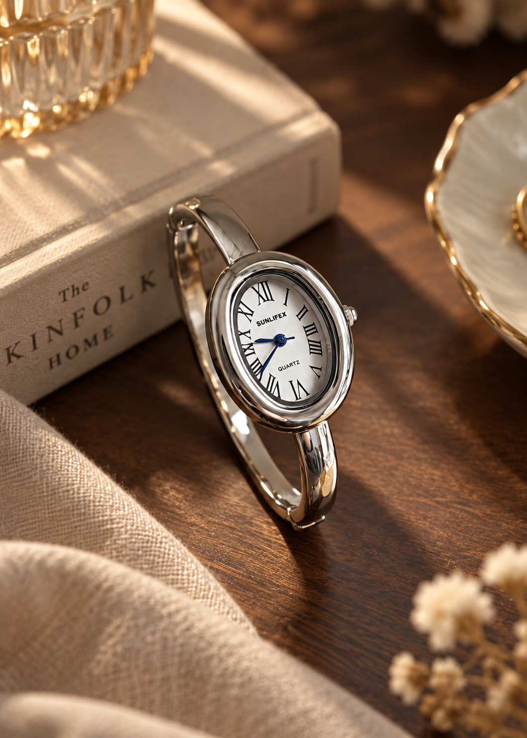 Pit a Pat 80s Sliver-Tone Oval Watch