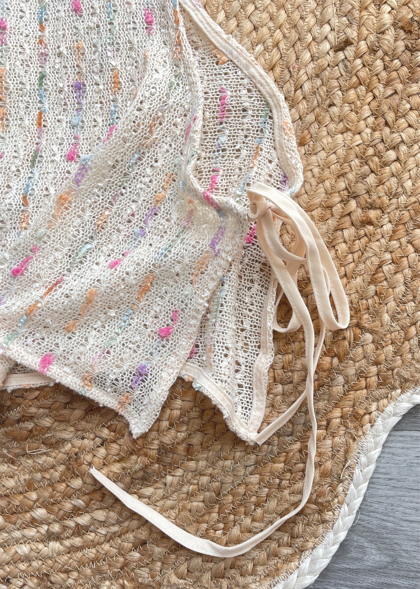 Pit a Pat Women's Cream Knit Tank Top with Adjustable Tie-Up Sides