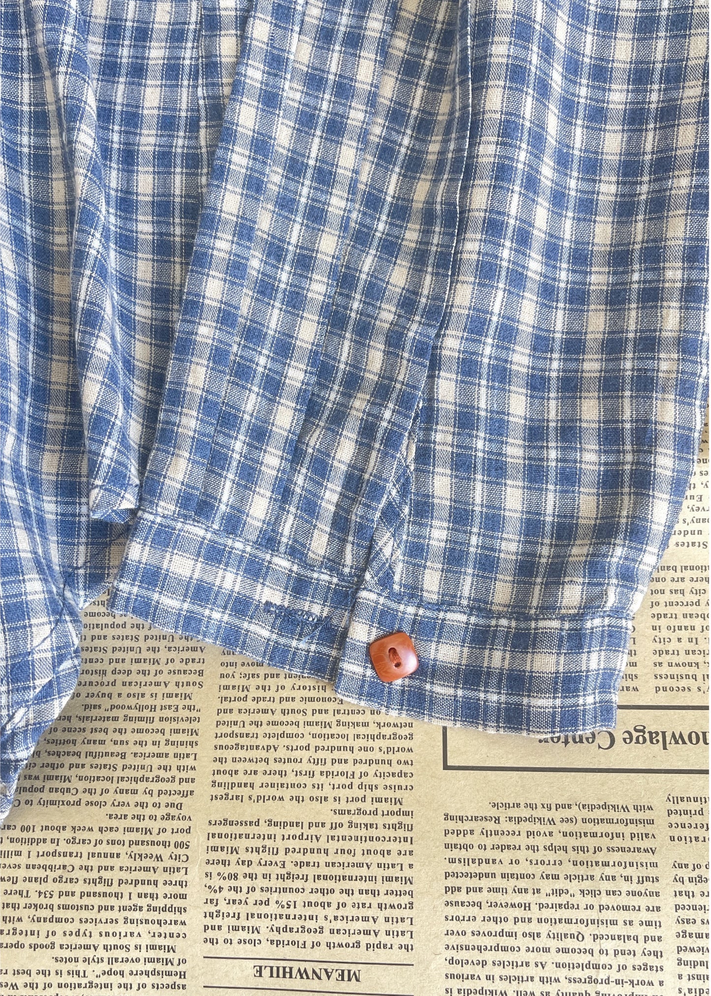 Pit a Pat Women’s Blue & White Plaid Button-Up Shirt