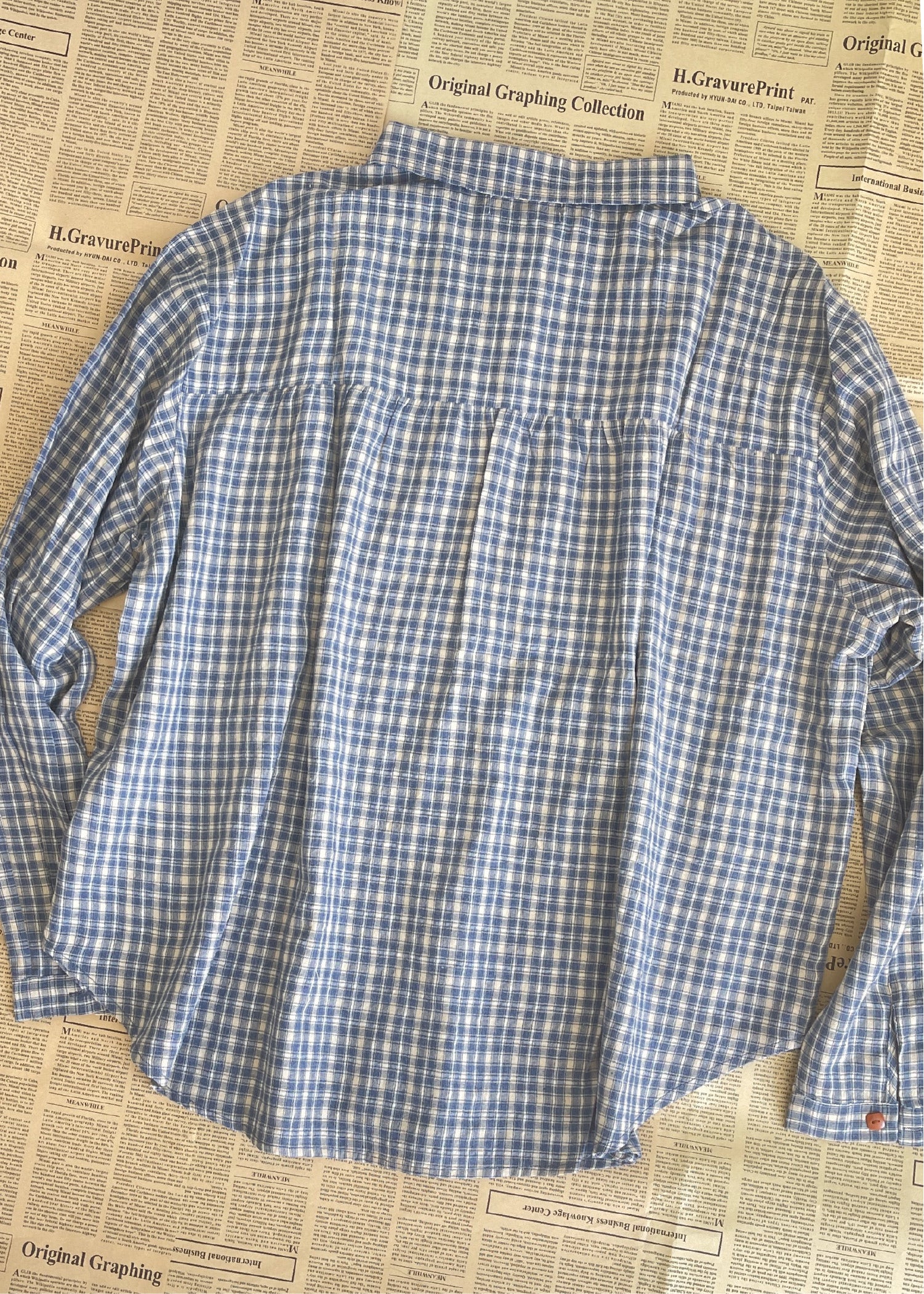 Pit a Pat Women’s Blue & White Plaid Button-Up Shirt