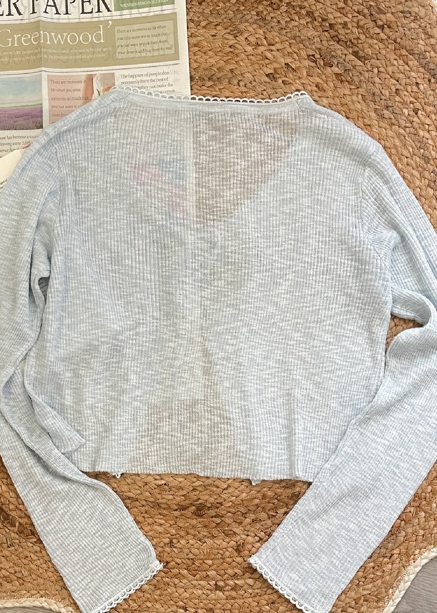 Pit a Pat Women's Baby Blue Lightweight Knit Cardigan