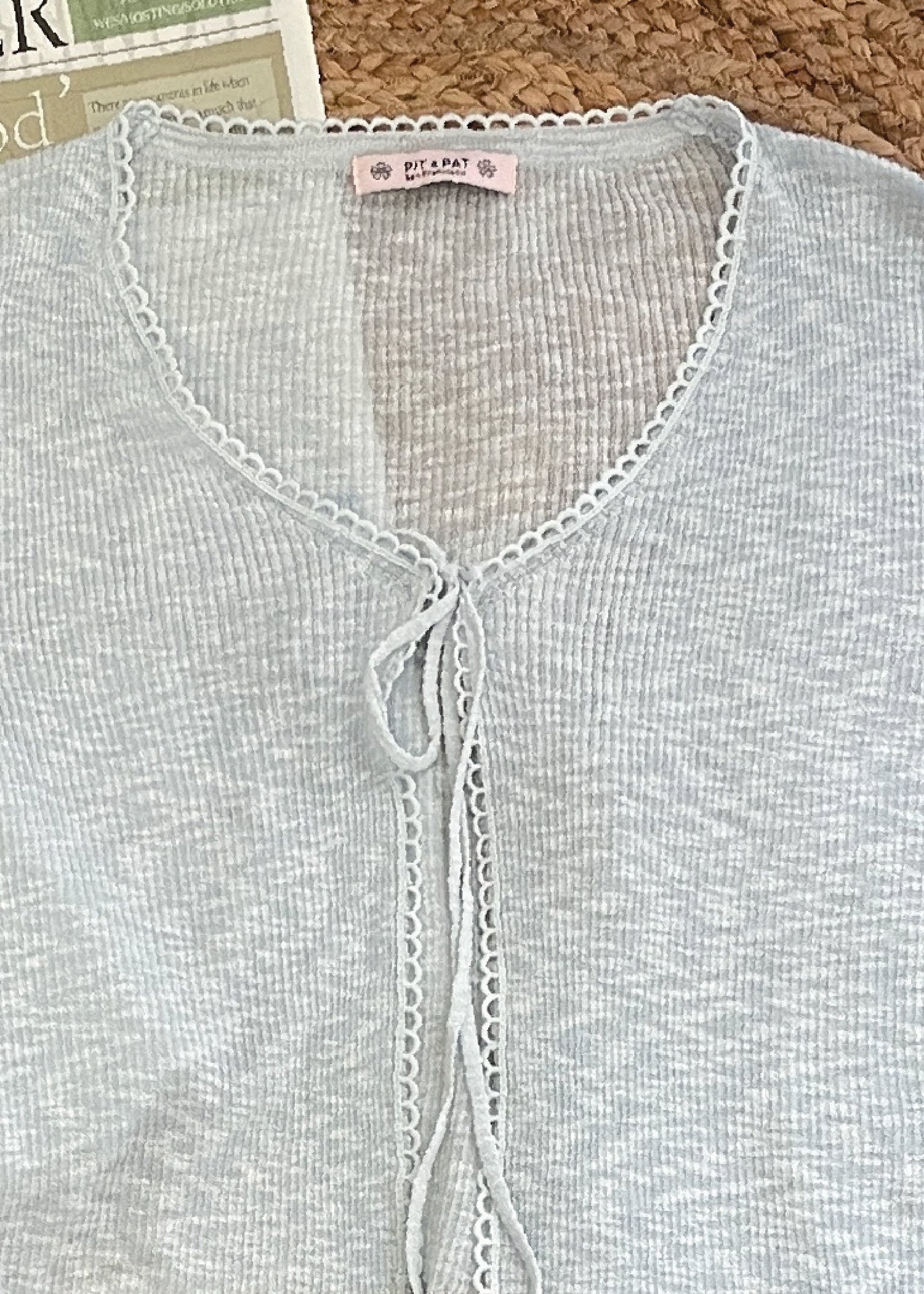 Pit a Pat Women's Baby Blue Lightweight Knit Cardigan