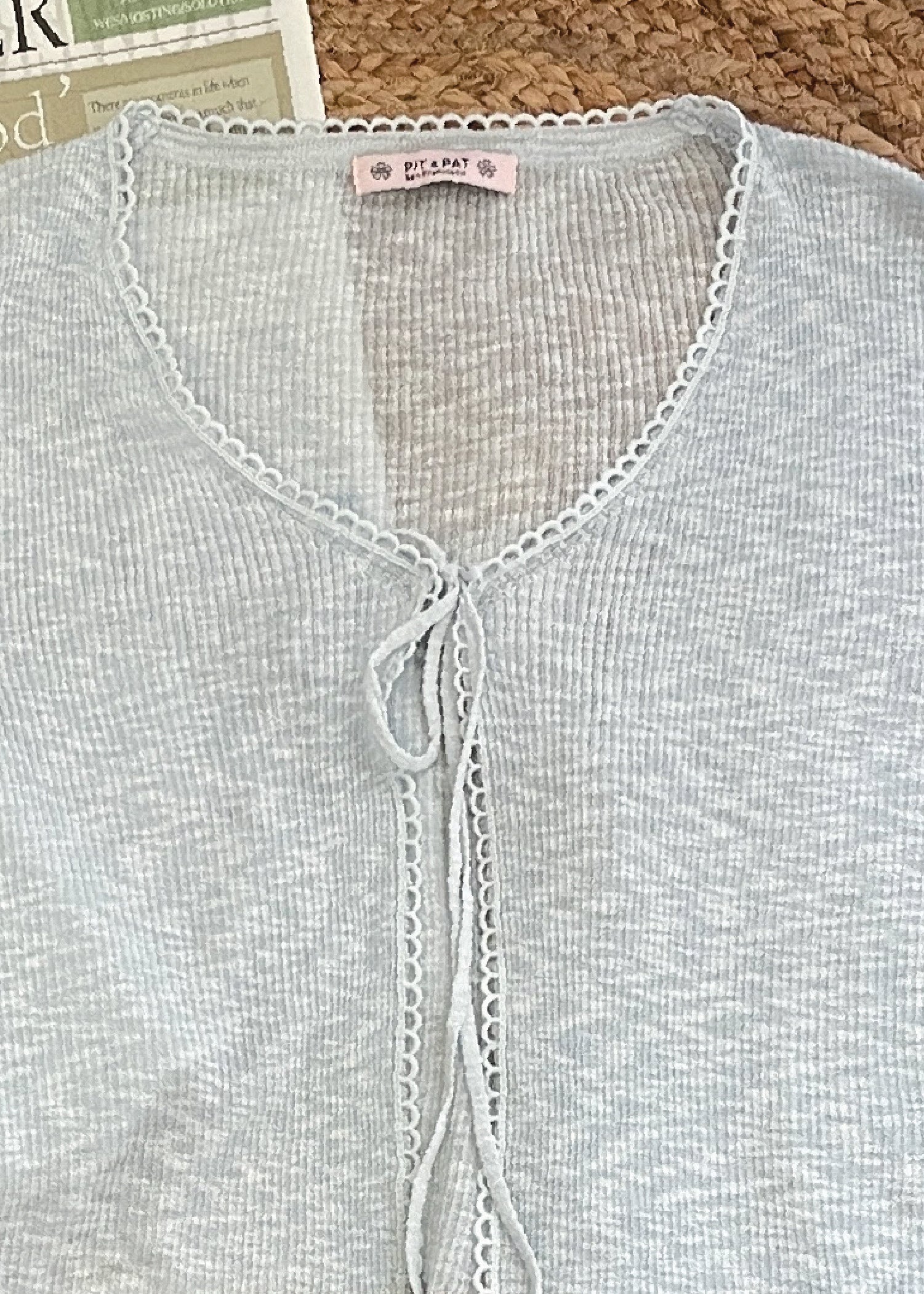 Pit a Pat Women's Baby Blue Lightweight Knit Cardigan