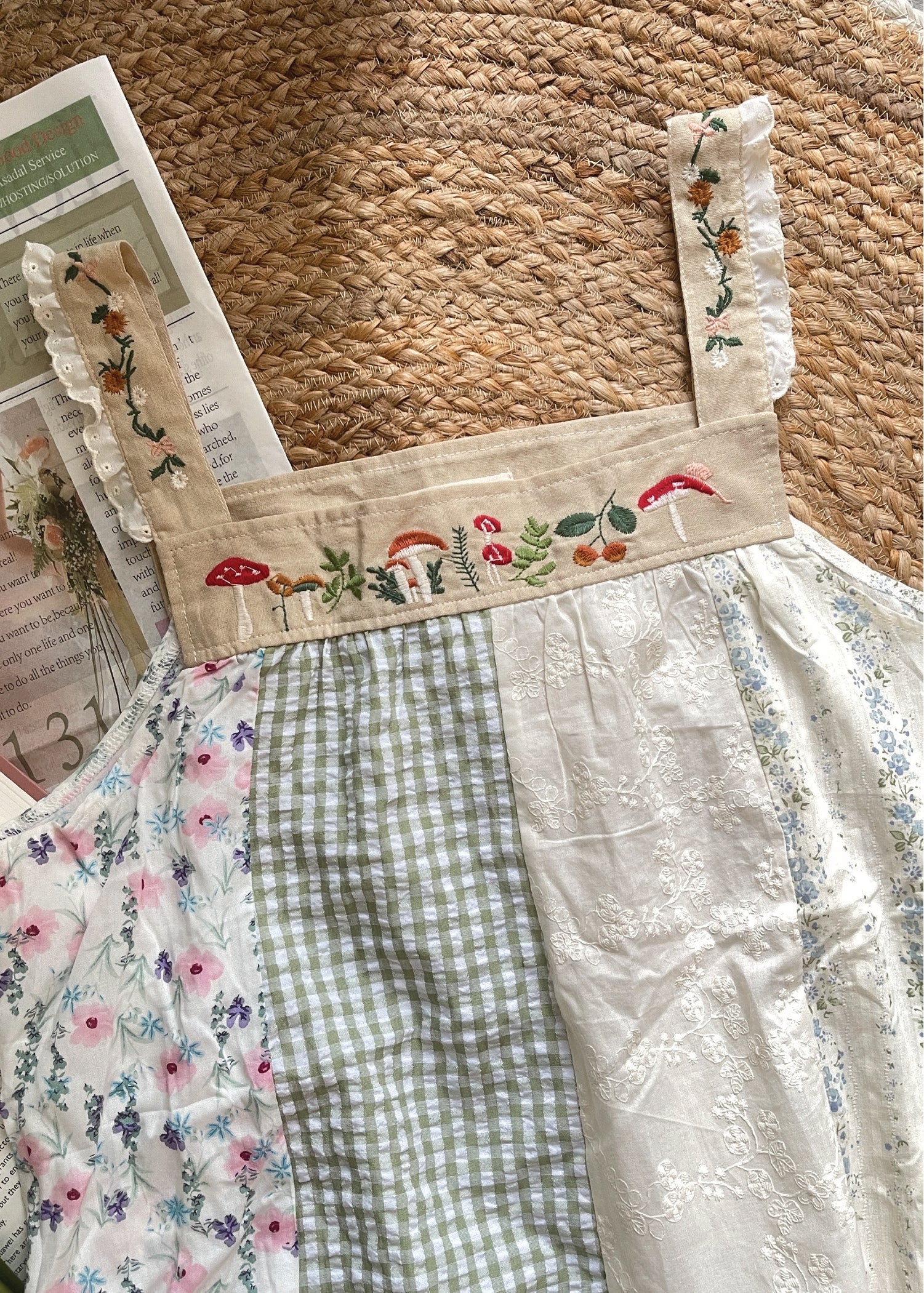 Pit a Pat Women’s Patchwork Tank Top with Floral Embroidery