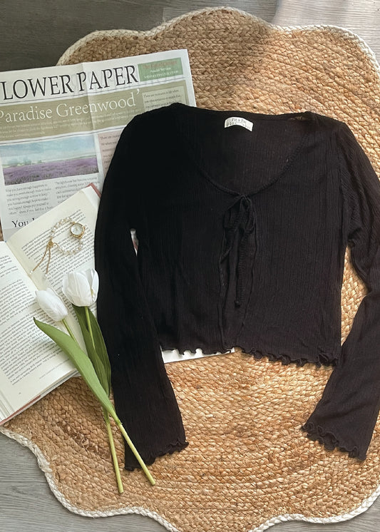 Pit a Pat Women's Baby Black Lightweight Knit Cardigan