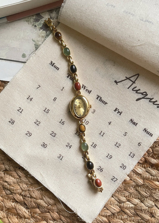 Pit a Pat Gold Colored Rhinestone Bracelet Watch