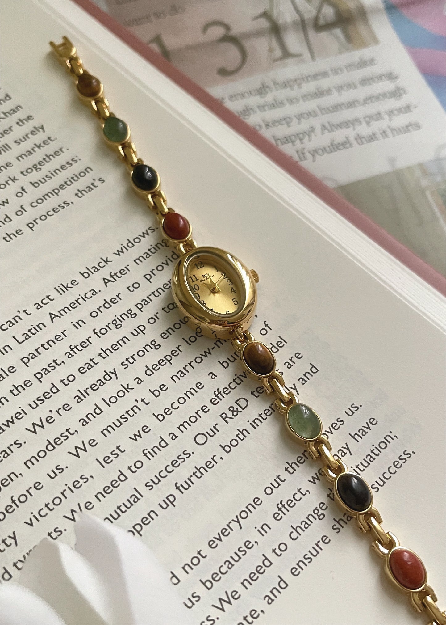 Pit a Pat Gold Colored Rhinestone Bracelet Watch