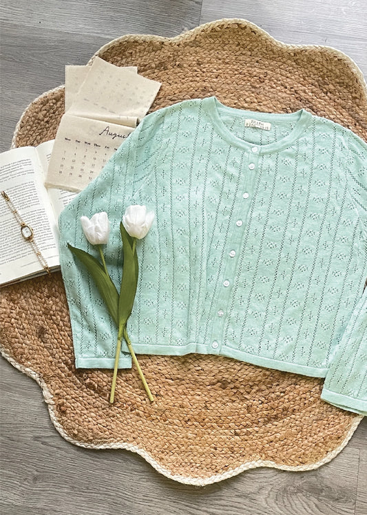 Pit a Pat Women's Mint Lightweight Knit Cardigan