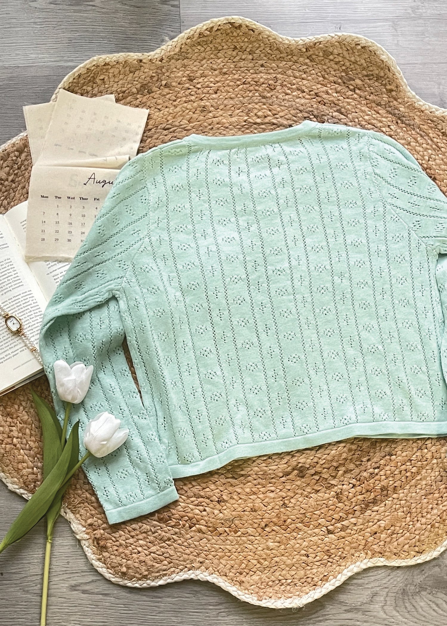 Pit a Pat Women's Mint Lightweight Knit Cardigan