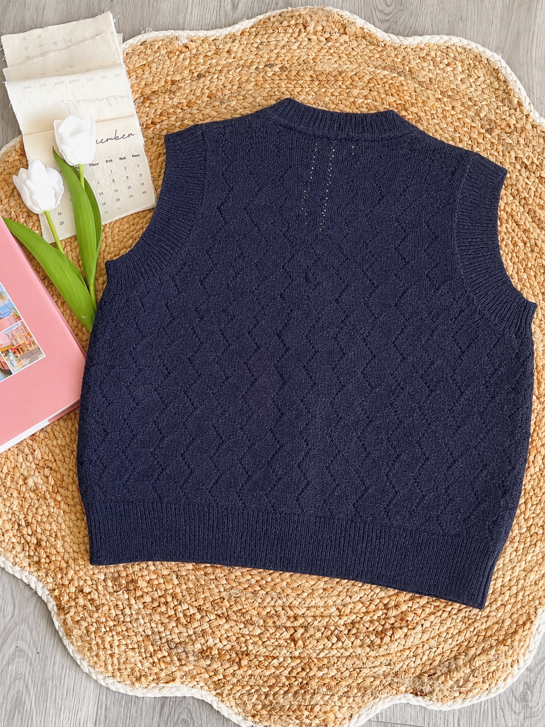 Pit a Pat Little Wildflower Knit Vest – Hand-Crocheted Floral Cottagecore Cardigan