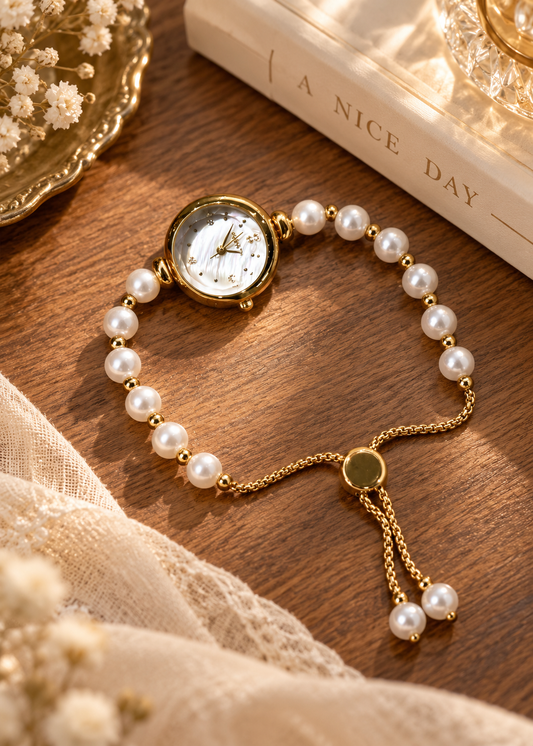 Pit a Pat Gold Pearl Watch Bracelet