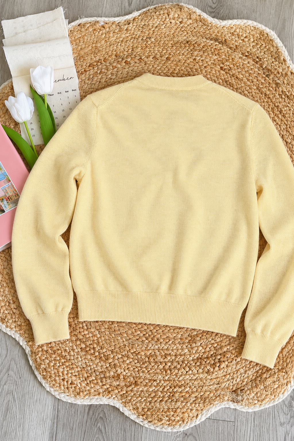 Pit a Pat Buttercream Yellow Knit Cardigan – Classic Button-Up Sweater