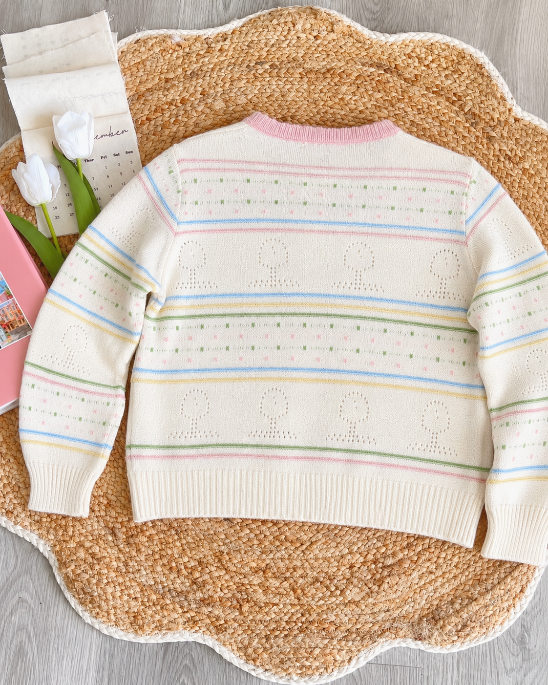 Pit a Pat Pastel Daydream Pointelle Knit Cardigan – Vintage Cottagecore Sweater