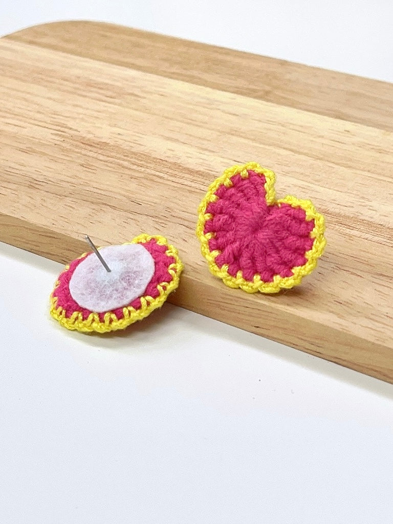 Crochet Heart Earrings