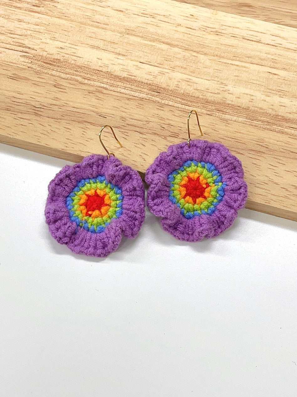 Crochet Rainbow Earrings