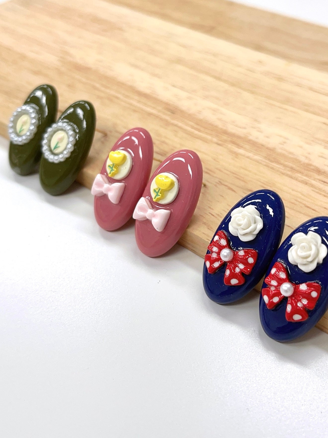 Oval Floral Earrings