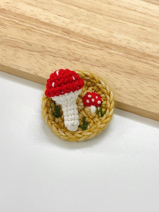 Handmade Mushroom Brooch